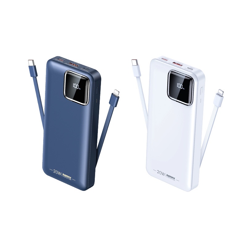 Pin dự phòng sạc nhanh Remax RPP-513 Suji Series 20000mAh tích hợp 2 cáp sạc - hỗ trợ QC 22.5W và PD 20W