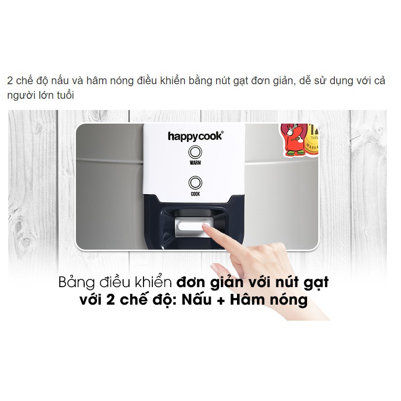 Nồi Cơm Điện Nắp Gài Happy Cook Thailand 1.8L HCJ