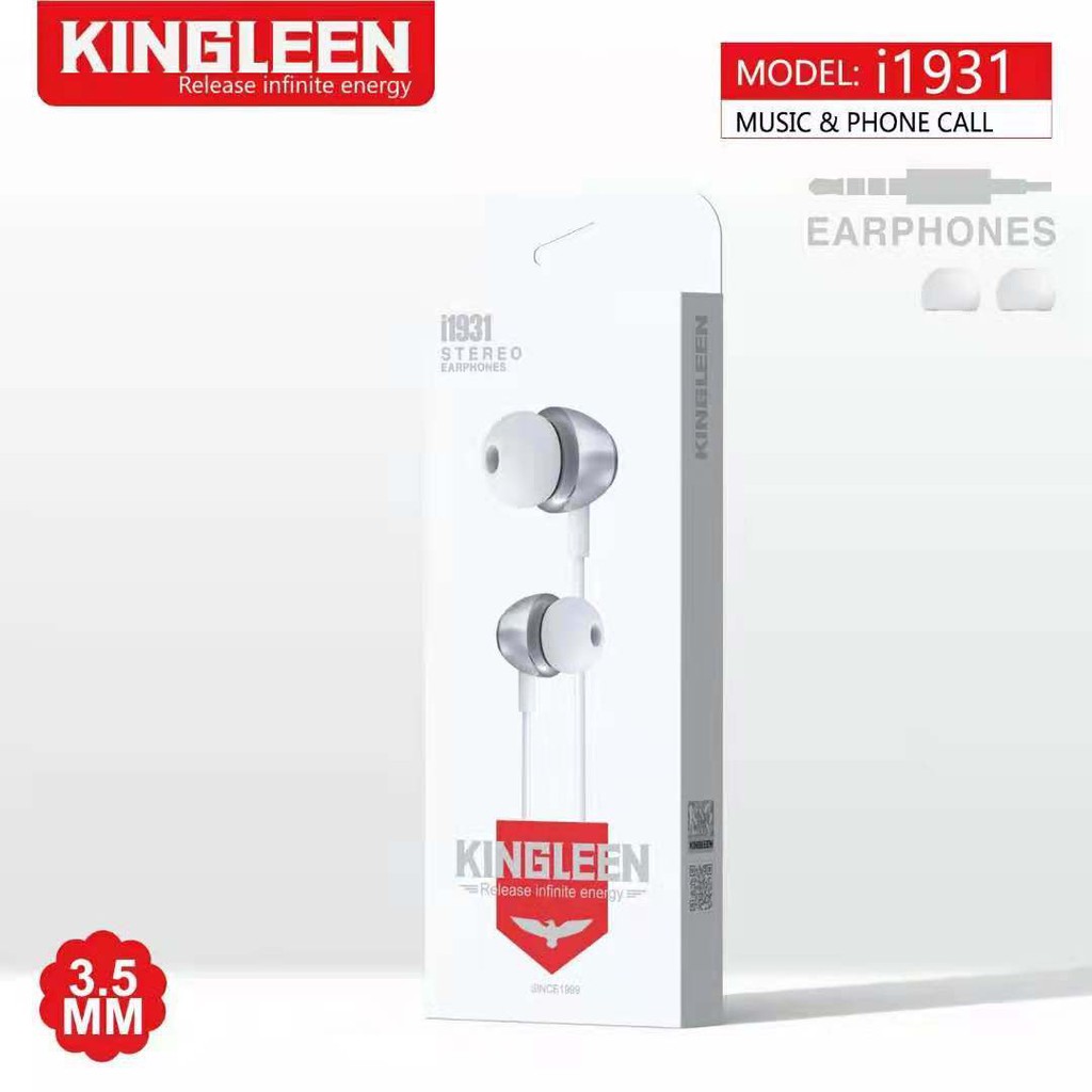 TAI NGHE CÓ MIC ĐIỆN THOẠI , MÁY TÍNH ,NHÉT TAI,EARPHONE KINGLEEN 1.2M I1927 , I1931 TRẮNG