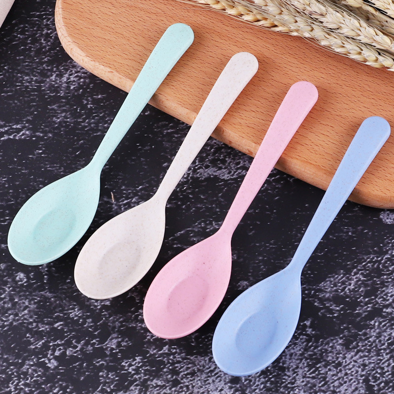 【cfh】Bộ 3 Món Muỗng đũa Nĩa Bằng Lúa Mì Cho Bé
