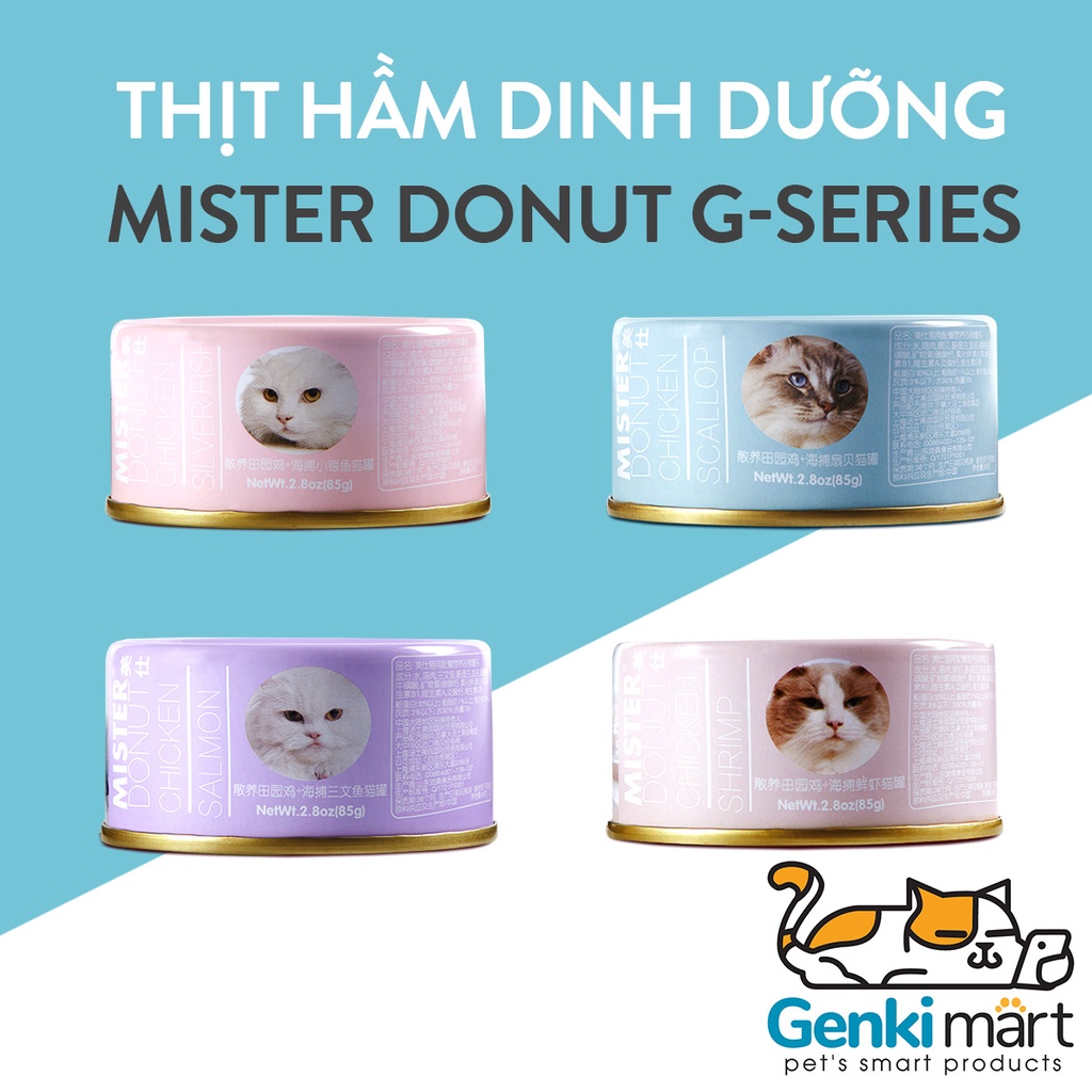 Pate cho mèo dạng thịt nguyên miếng Mister Donut G cao cấp giàu dinh dưỡng