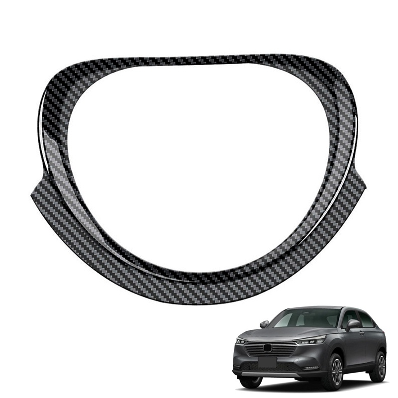 Khung Viền Trang Trí Vô Lăng Xe Hơi Honda Vezel HR-V HRV 2021 2022 Bằng Sợi Carbon