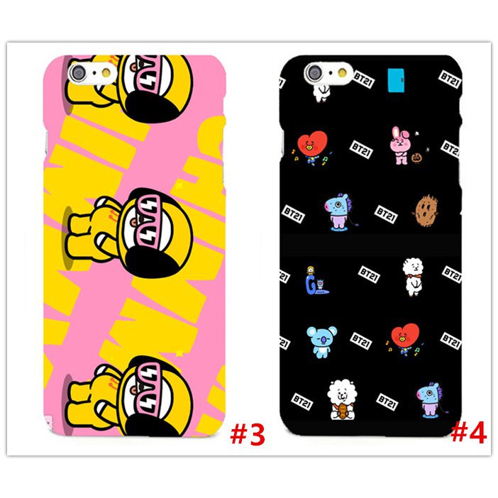 Ốp điện thoại in hình BT21 dễ thương cho iPhone 5/5s 6/6s 6plus/6splus 7/8 7plus/8plus Samsung S6/S6 Edge S7/S7 Edge
