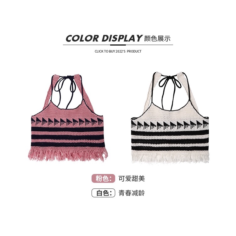 Áo hai dây ZHELIHANGFEI dệt kim thời trang mùa hè quyến rũ cho nữ