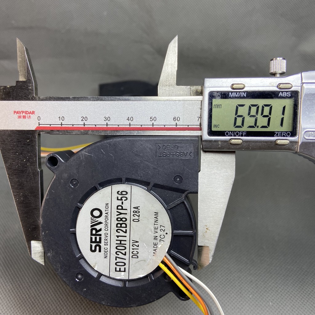 QUẠT SÒ 7 cm. Mỏng 2 cm SERVO. 12V 0.28A. E0720H12B8YP-56