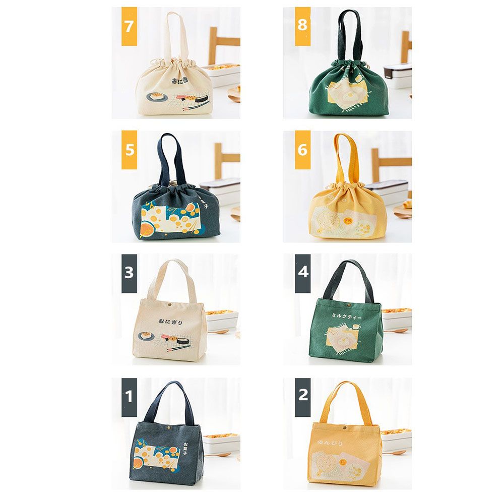 Túi Đựng Cơm Trưa Bằng Vải Canvas Dày Dặn Nhiều Màu Sắc Phong Cách Nhật Bản Dễ Thương