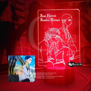 [ẢNH SHOP TỰ CHỤP] Đèn Ngủ Tokyo Revengers Ran Haitani x Rindou Haitani ATKR9902 16 màu tùy chỉnh COMPASHOP