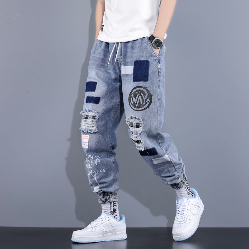 Quần Jeans Dài Ống Túm Plus Size Cho Nam