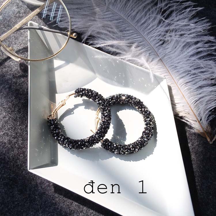 BÔNG TAI TRÒN NHIỀU MÀU ĐÍNH ĐÁ CHẤT LIỆU NHẸ DÀNH CHO NỮ - MELY 353