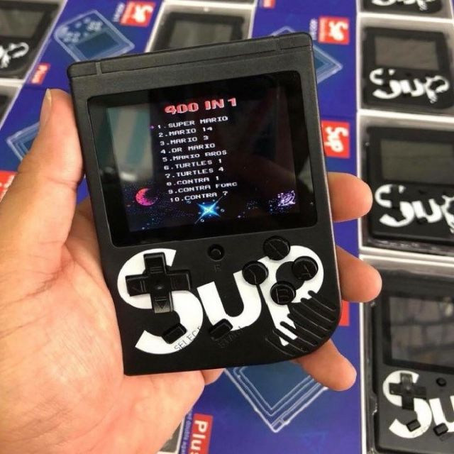 Máy chơi game 4 nút cầm tay sup game box 400 in 1 Plus