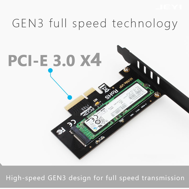 Card Chuyển Đổi Jeyi Sk4 M.2 Nvme Ssd Ngff Sang Pcie X4 Adapter M Key Cho Pci Express 3.0 X4 2230-2280