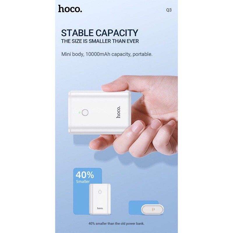 Sạc Dự Phòng 10000mah Hoco Q3 New Hỗ Trợ Sạc Nhanh 20W có đèn Led hiển thì dung lượng pin