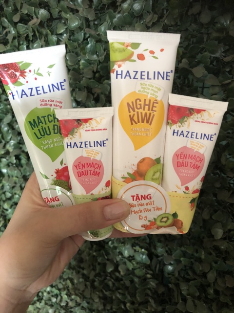 Sữa Rửa Mặt Hazeline nghệ kiwi và mát cha lựu đỏ tuýp sữa rửa mặt hazeline hết hàng tặng