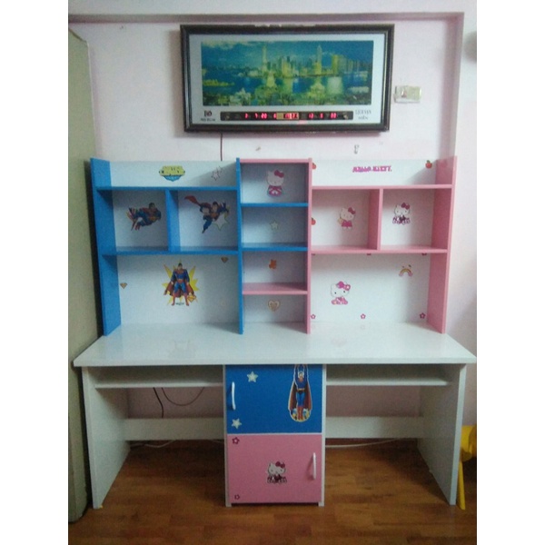 Bàn học nhựa đôi cho 2 bé hở nóc BH09
