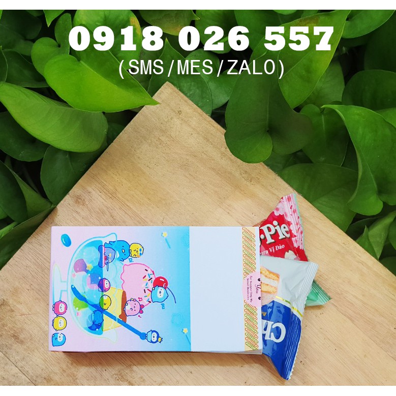 Set 5 túi giấy hình hộp đựng quà KT 9x12.5x5.5cm  Hộp quà giấy, túi bánh kẹo, túi chia quà cho bé  DIN Store