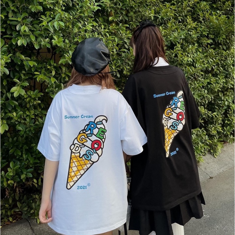 Áo thun Simple Cool SUMMER CREAM from local brand size M L Xl 40-90kg