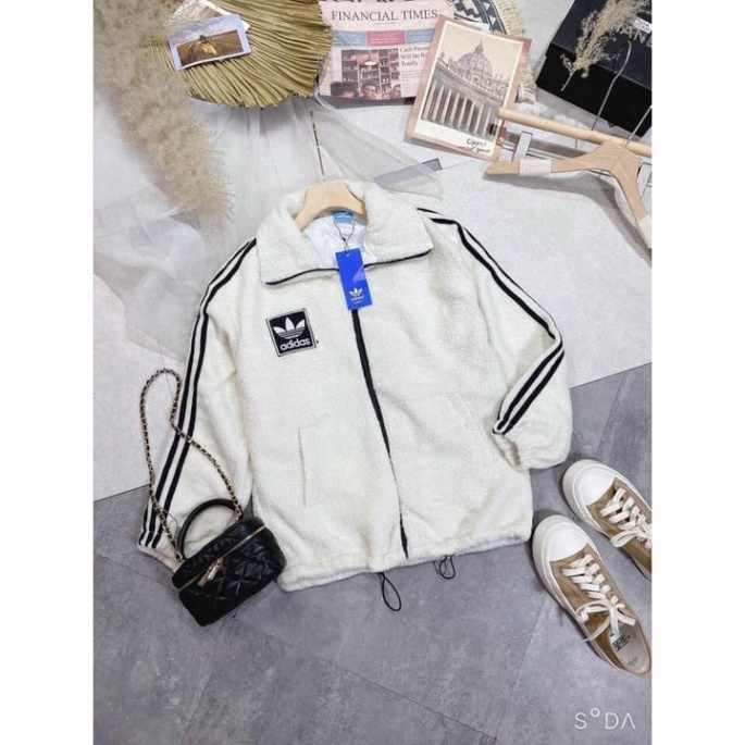 Áo khoác nữ kéo khóa Lông cừu logo Das siêu ấm_thời trang mùa đông-phong cách Unisex phom rộng | BigBuy360 - bigbuy360.vn