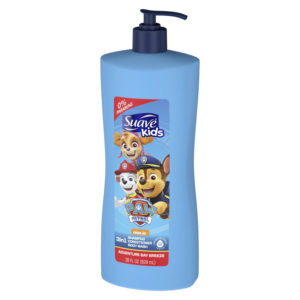 DẦU TẮM GỘI XÃ CHO BÉ SUAVE KIDS 3-IN-1 SHAMPOO, CONDITIONER, BODY WASH PAW PATROL ADVENTURE 28 OZ 828ML từ mỹ