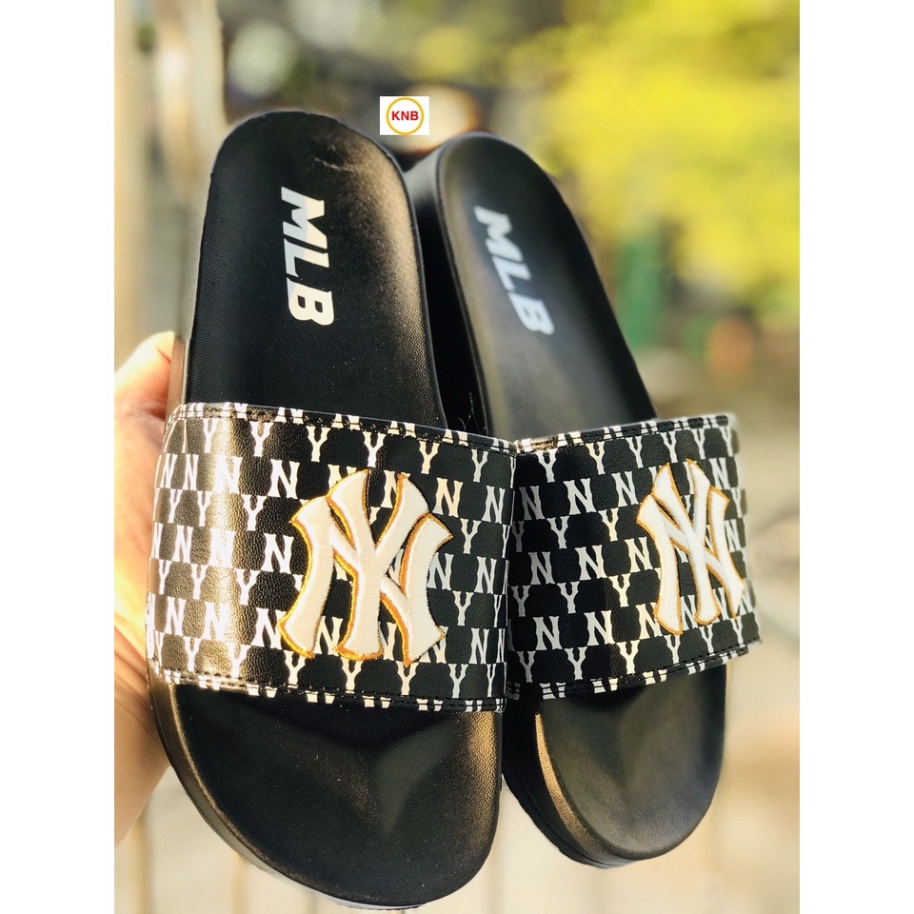♥️ Freeship+Ảnh Thật ♥️ Dép 𝐌𝐋𝐁 𝗡𝗬 quai ngang nam nữ, dép mlb quai ngang thể thao thêu nổi NY nhiều 