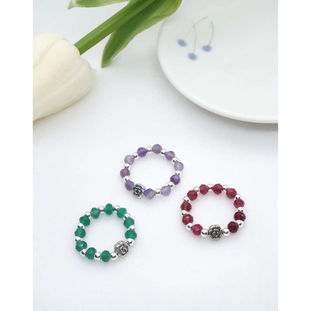 Nhẫn Agate Rosary One Decade, phụ kiện quà tặng Công Giáo