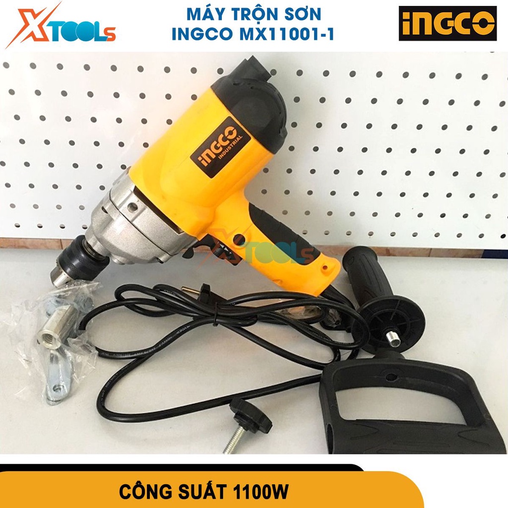 Máy trộn sơn Ingco MX11001-1 máy khoan và khuấy sơn công suất 1100W tốc độ không tải 0-550rpm [CHÍNH HÃNG][XTOOLs]