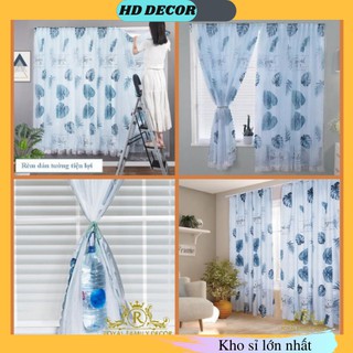 Rèm dán tường ☀️ 𝐅𝐑𝐄𝐄𝐒𝐇𝐈𝐏☀️ Rèm cửa dán tường hình Tropical 2 lớp không cần khoan đục  tiện lợi trang trí phòng