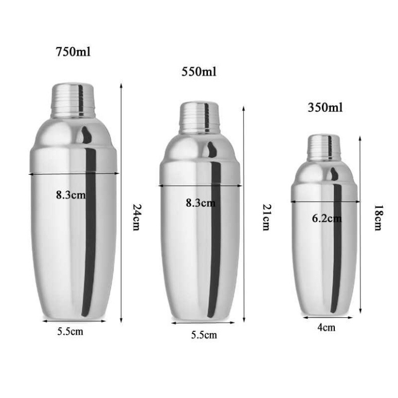 [Sỉ] Bình shaker inox - bình lắc inox - bình shake inox pha chế cocktail trà sữa đủ các cỡ 350ml-550ml-750ml đẹp