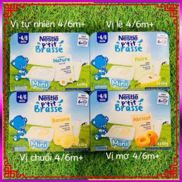 ( Nguyendieplinh )  ( CC2016 ) Sữa chua nguội Nestle Pháp (vỉ 6 hộp x 60gr) (không cần bảo quản lạnh)