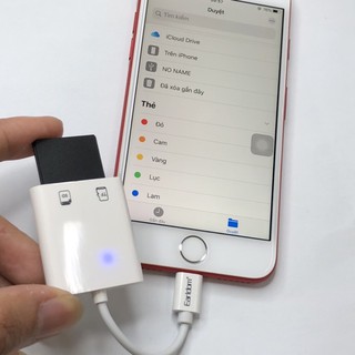 Đầu đọc thẻ nhớ OTG Iphone ipad, kết nối bàn phím, chuột xem ảnh, video từ thẻ nhớ trên ios Earldom OT47 DATA