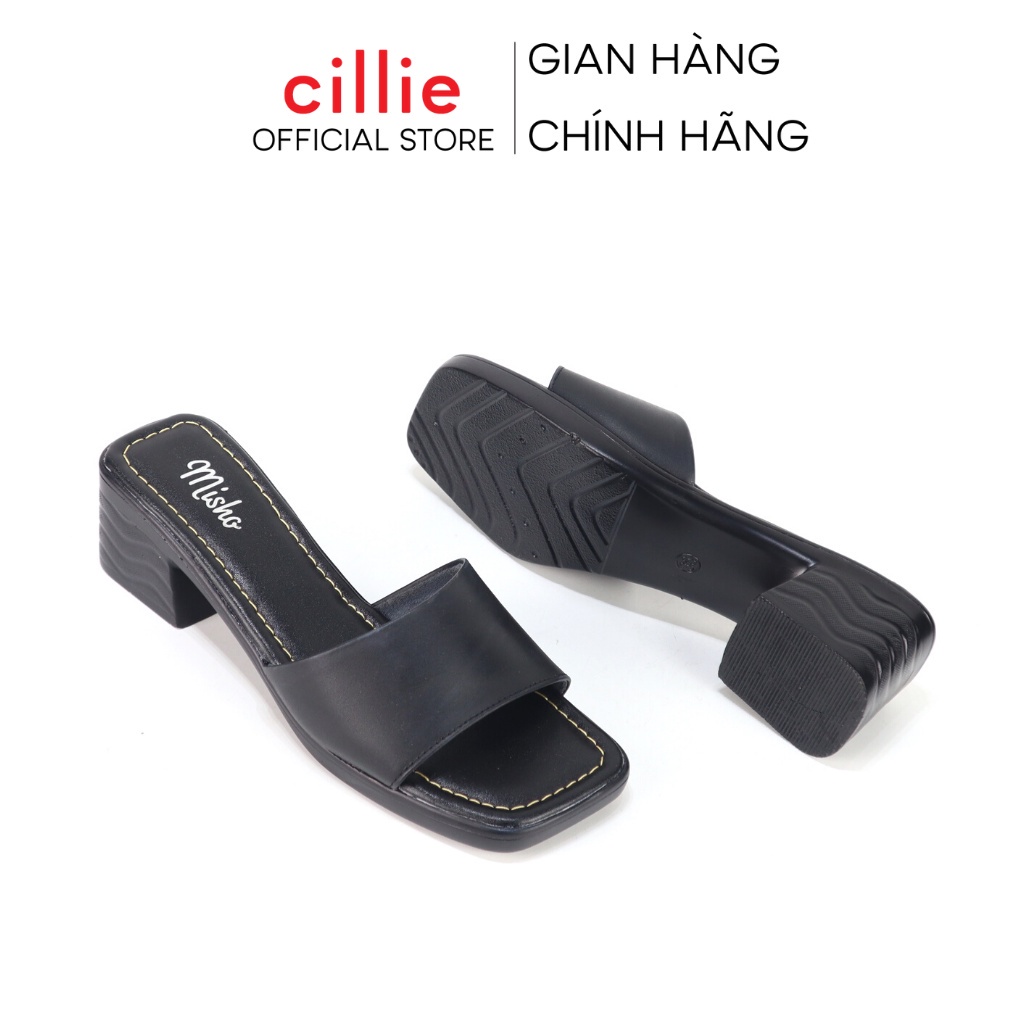 Guốc nữ da thật êm mềm đế siêu nhẹ quai ngang basic gót cao 5cm dạo phố đi biển Cillie 1095 🦋