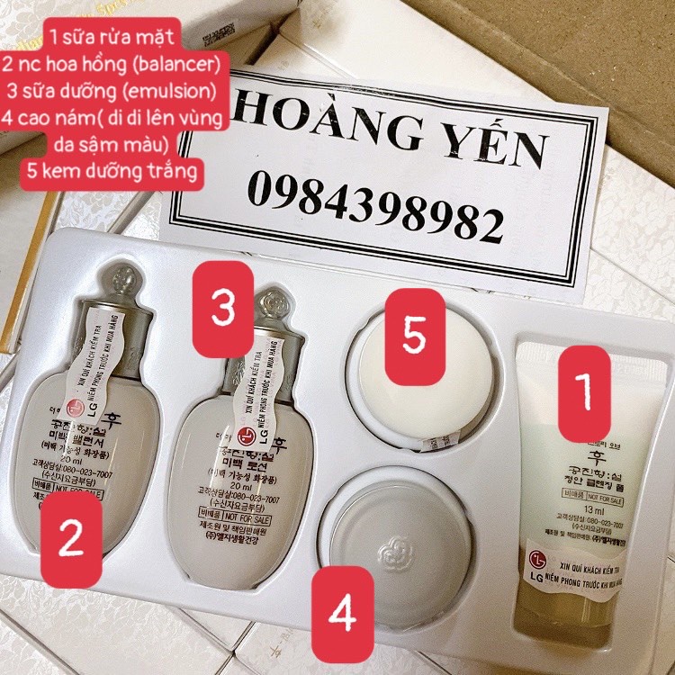 Set Whoo trắng mini -Whoo Seol Radiant White Special Gift Set - Hàng Cty - MỚI