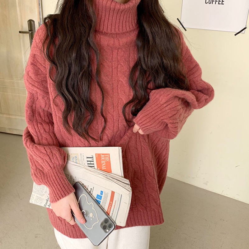 Áo Len Cao Cổ Dài Tay Phong Cách Hàn Quốc - 6 mầu Trắng Đỏ Xanh Đen Hồng tím Vàng - Hanlly Fashion - AL5