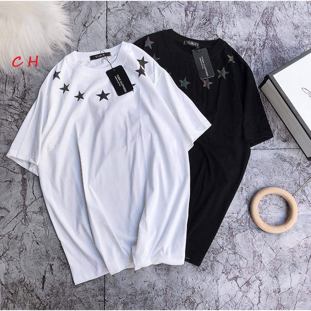 [FREESHIP ĐƠN TỪ 50K] Áo phông sao vòng cổ phản quang 7 màu COH0121