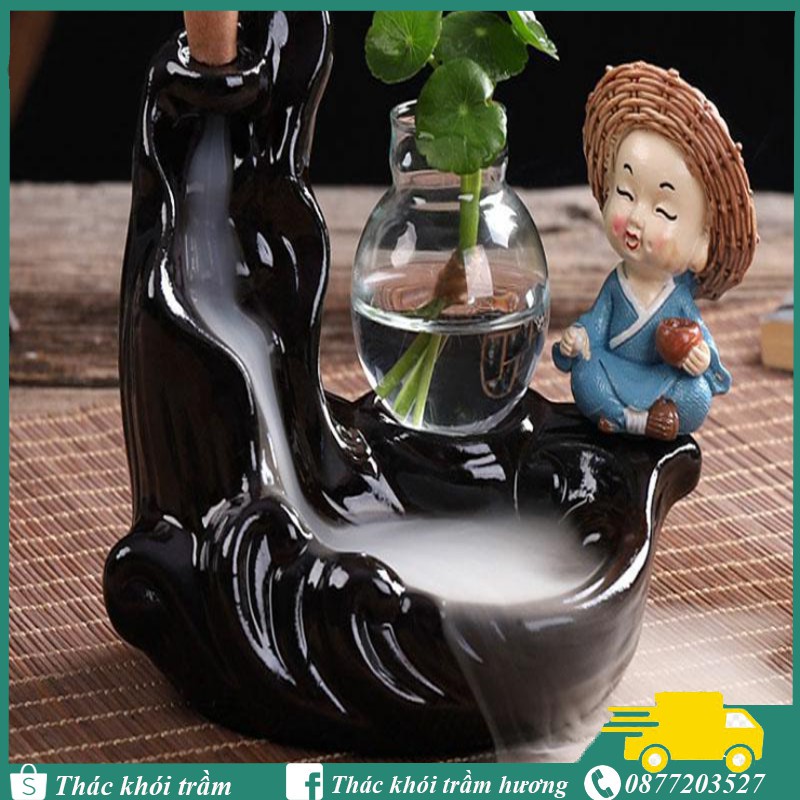 Thác Khói Trầm Hương CHÚ TIỂU XANH  BÊN SUỐI, thác khói chảy ngược tặng 10 nụ trầm thơm | BigBuy360 - bigbuy360.vn