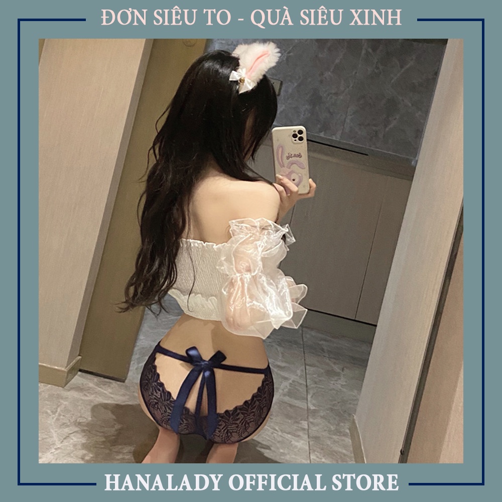 Quần lót nữ ren cột dây nơ hở mông gợi cảm - quần lọt khe hở mông sexy nội y L090