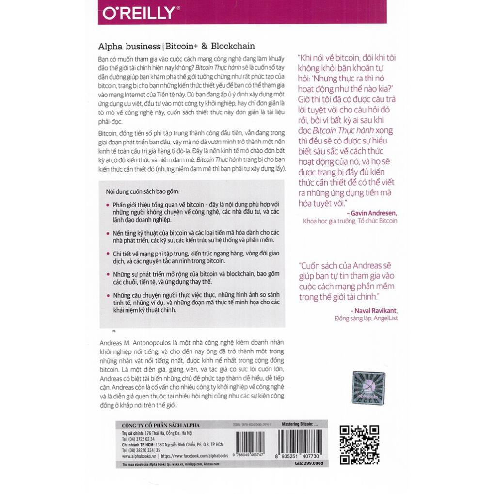 Sách Alphabooks - Bitcoin Thực Hành: Những Khái Niệm Cơ Bản Và Cách Sử Dụng Đúng Đồng Tiền Mã Hóa (Mastering Bitcoin)
