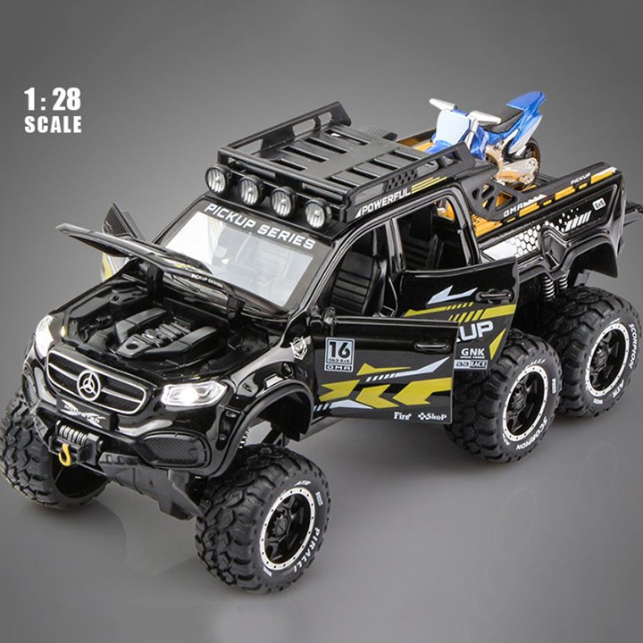 Mô hình kim loại xe Mercedes-Benz X-class Graffiti Pickup Off-Road Version 6x6 tỷ lệ 1:28