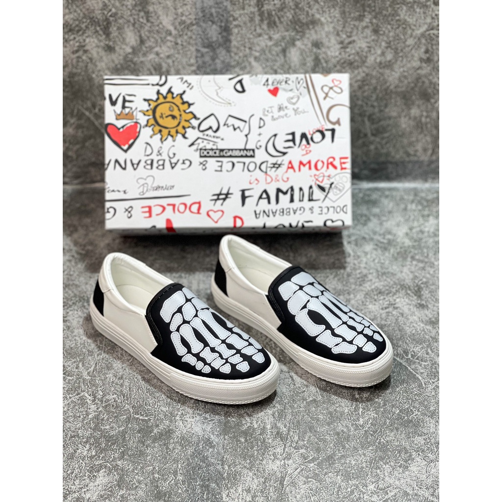 Giày Slipon nam Amiri Giày Lười in hình Xương 3D, Mẫu Hot 2022 From đẹp đễ phối đồ ( Hàng cháy phố )