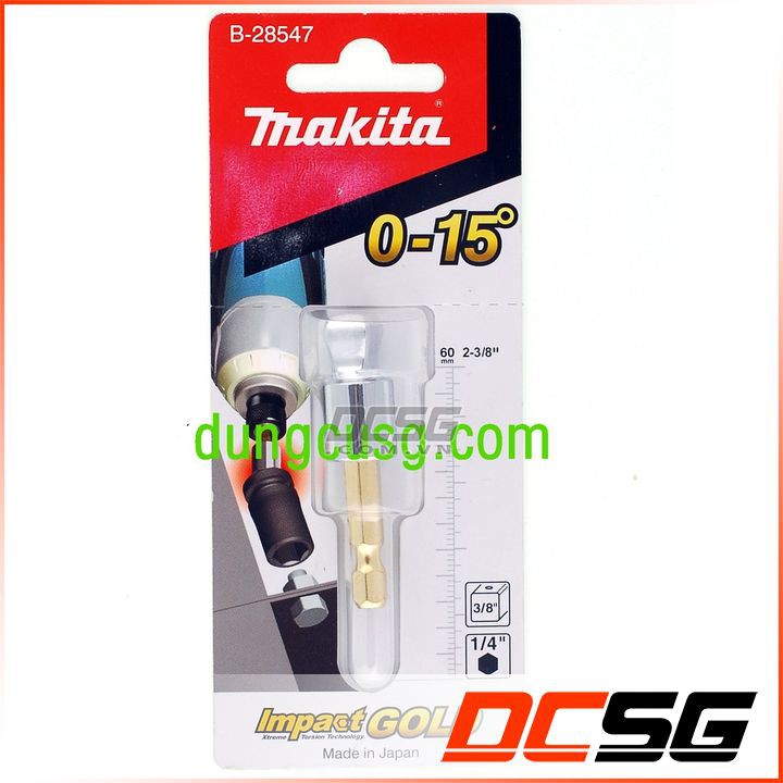 Đầu chuyển vít sang bu lông 3/8" nghiêng 15° Makita B-28547