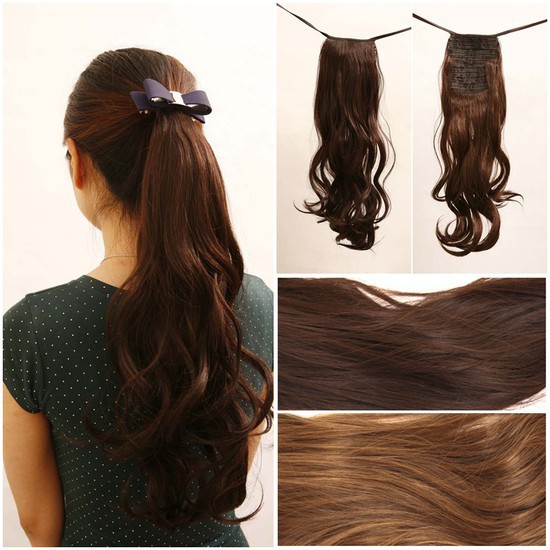 (SIÊU SALE) ĐUÔI TÓC GIẢ UỐN XOĂN (HÀNG CAO CẤP) (FREE SHIP)