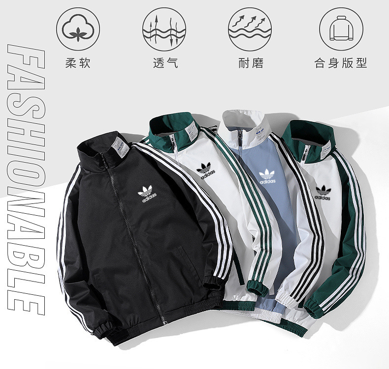 Áo khoác bomber thể thao ADIDAS thời trang xuân thu sành điệu dành cho cặp đôi đẹp cao cấp dày dặn