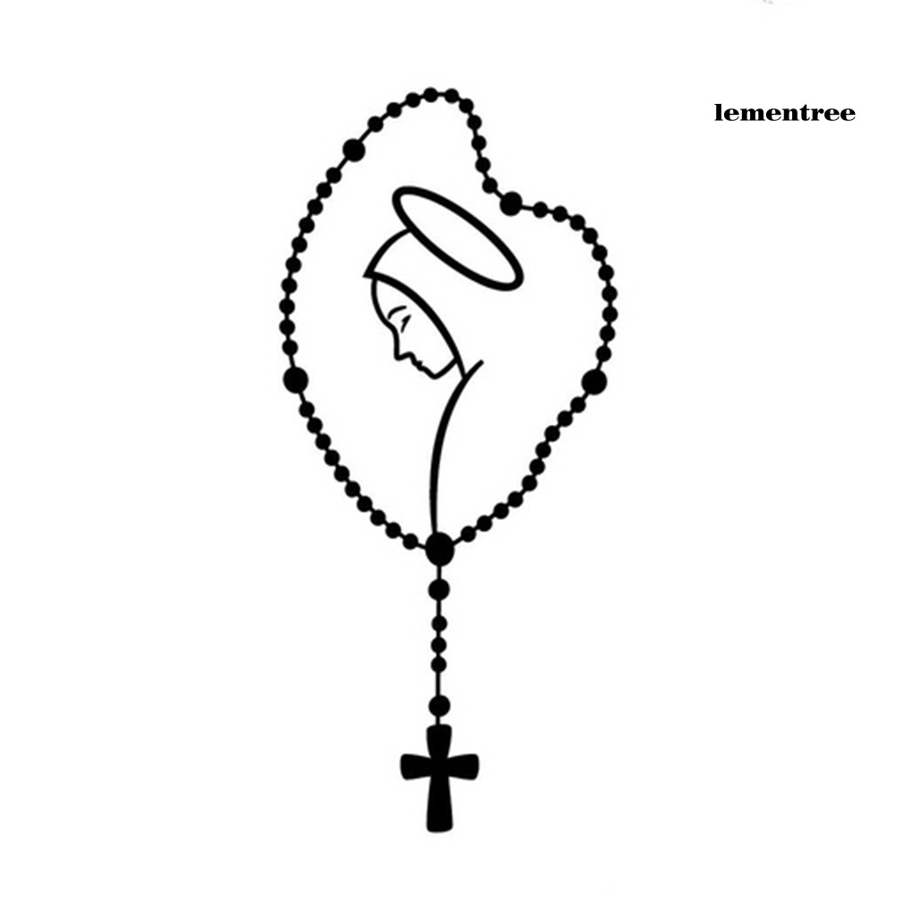 Đề Can Dán Trang Trí Thân Xe Ô Tô / Cửa Sổ In Chữ Mary Rosary Độc Đáo