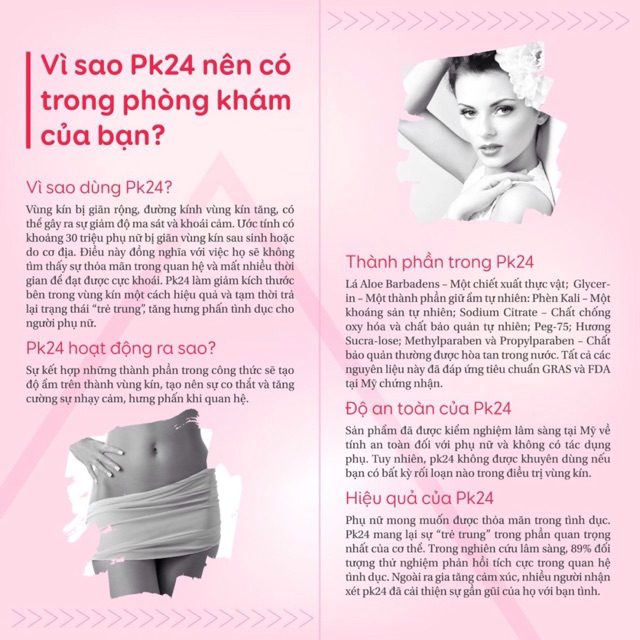 Pk24 gel se khít vùng kín tức thì chính hãng mỹ