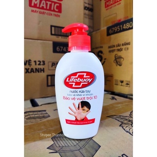 LIFEBUOY Nước Rửa Tay Bảo Vệ Vượt Trội đỏ, Chăm Sóc Da xanh dương chai 180g