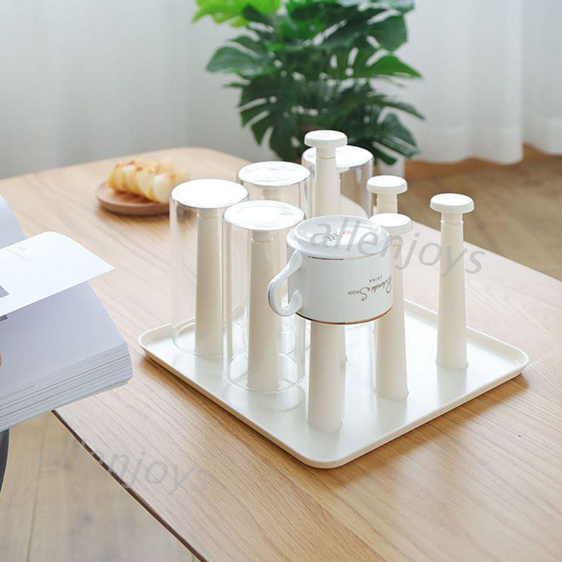 Giá úp khô cốc bằng nhựa một lớp đáy chống trượt tiện dụng