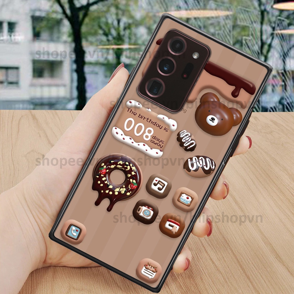 Ốp Samsung Note 20 Ultra in hình gấu chocolate kẹo ngọt siêu đẹp siêu xinh