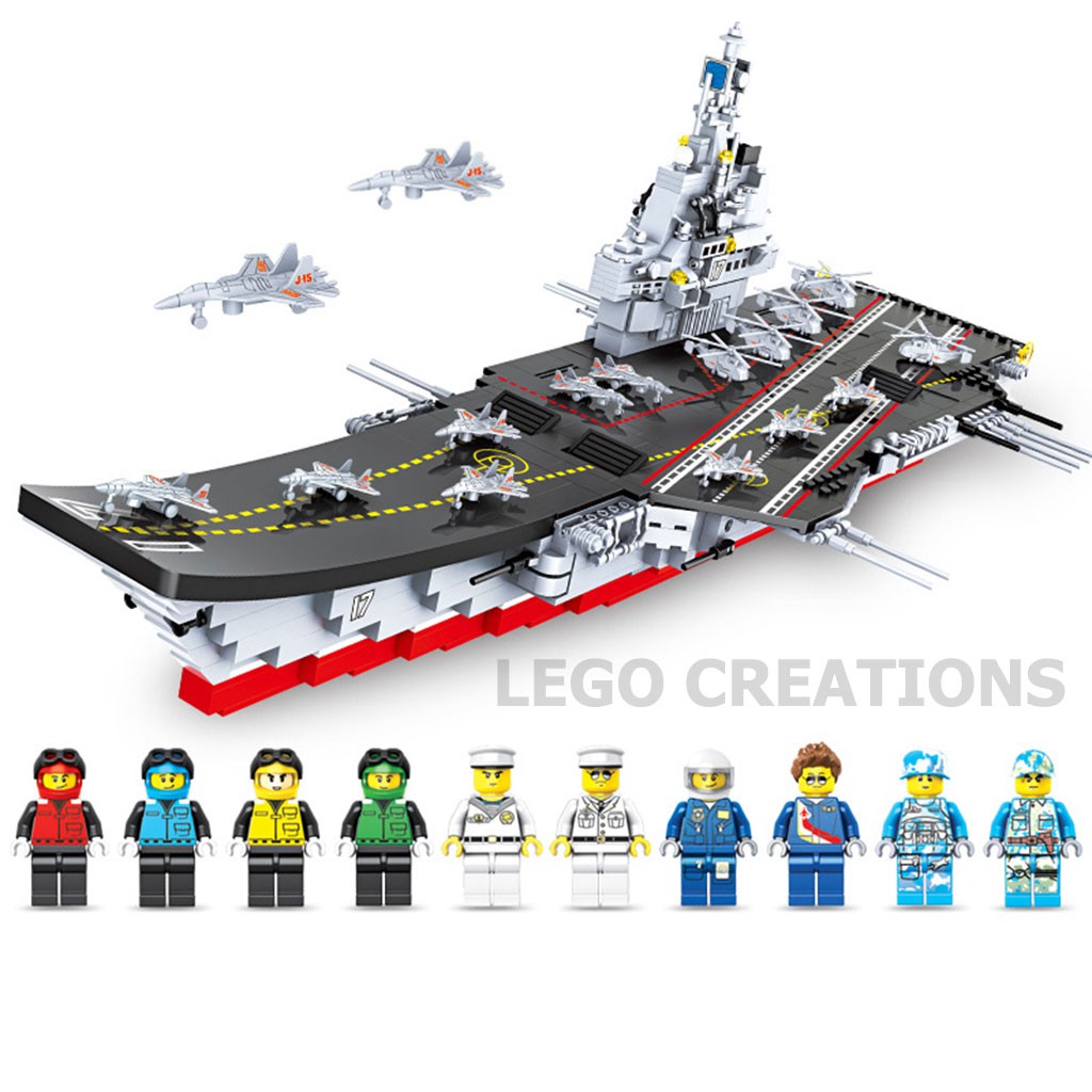 Lego tàu sân bay quân sự Warship 17 giúp trẻ rèn tư duy tăng sáng tạo đồ chơi lắp ráp với 1538 mảnh ghép