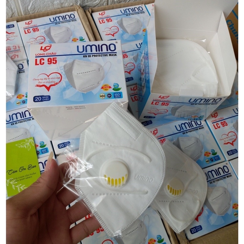 Hộp 10 cái khẩu trang KN95 có van thở