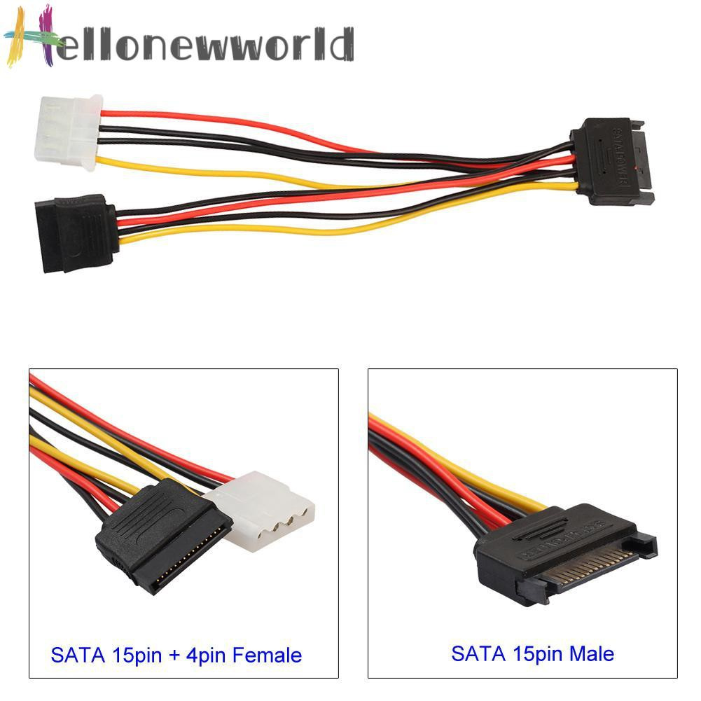 Dây Cáp Nguồn Sata 15pin 4pin Ide Molex Female + Sata Female