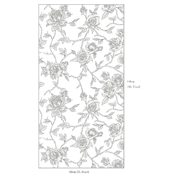 Decal Dán Kính Cao Cấp - Hoa Hồng Xám cực đẹp ( 60x116cm )